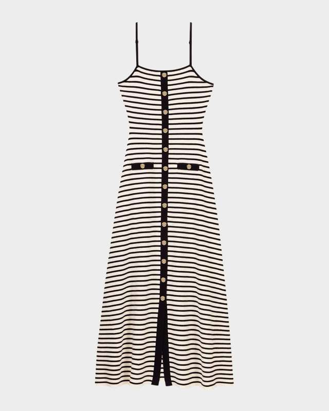 Striped Knit Midi Dress